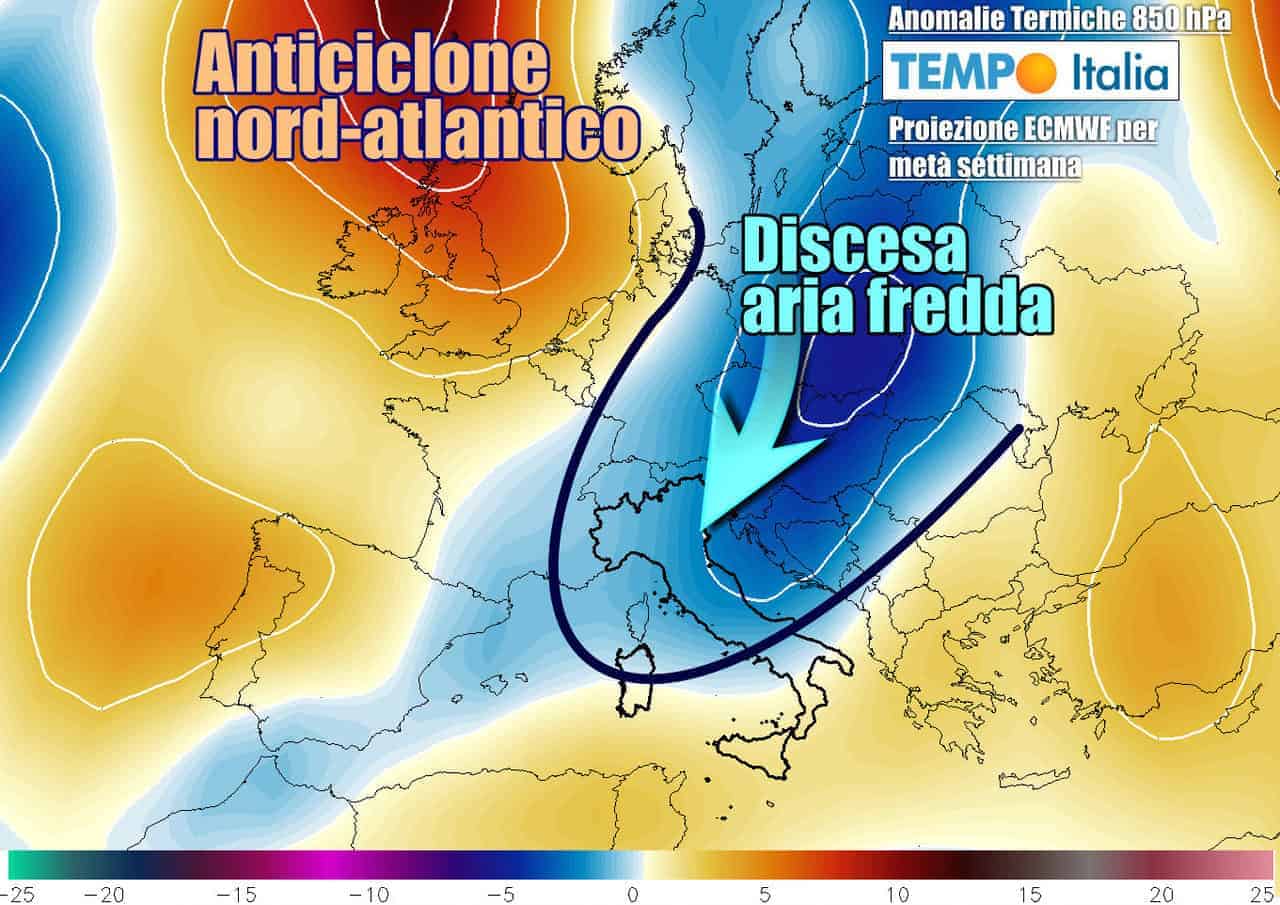 Temperature ancora in calo nei prossimi giorni